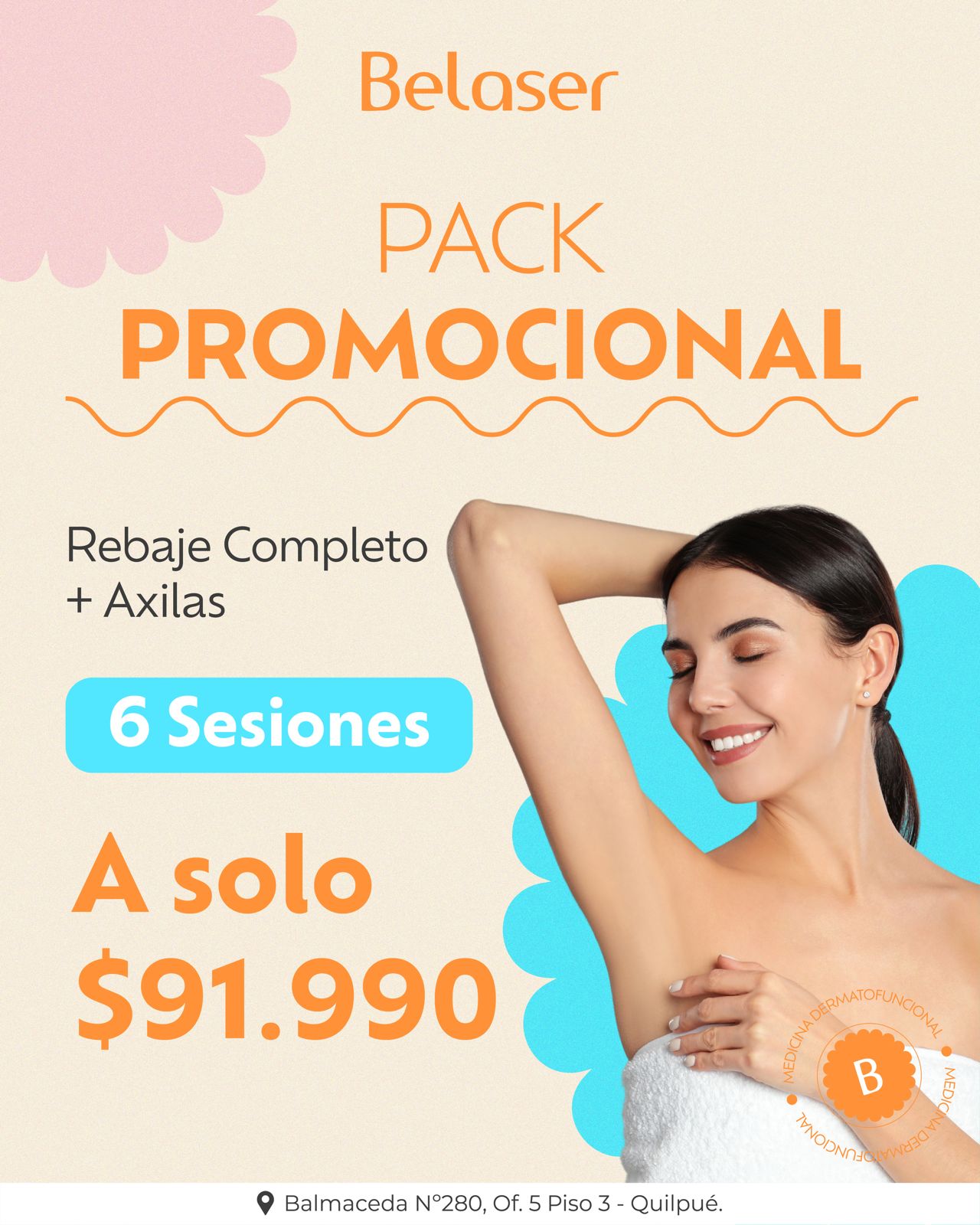 Pack depilación laser  Rebaje completo + Axilas